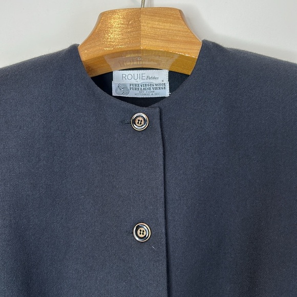 🇨🇦Rouie 100% Wool Petites Crop Blazer SZ 6 - Picture 3 of 9